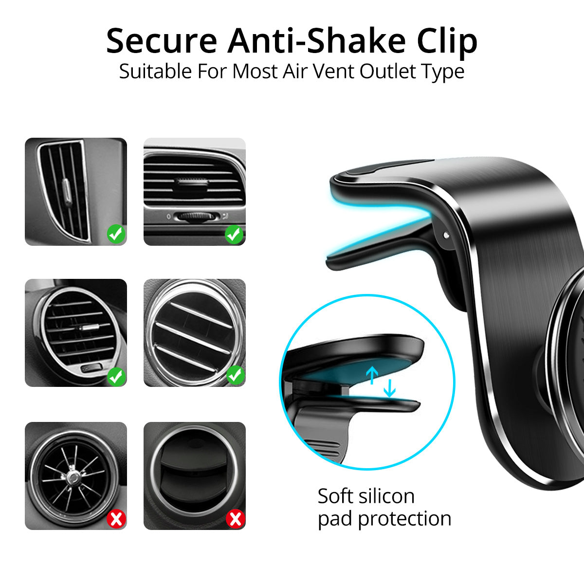 MagMount Pro™ — 360° Magnetic Car Phone Holder (Air Vent Mount)