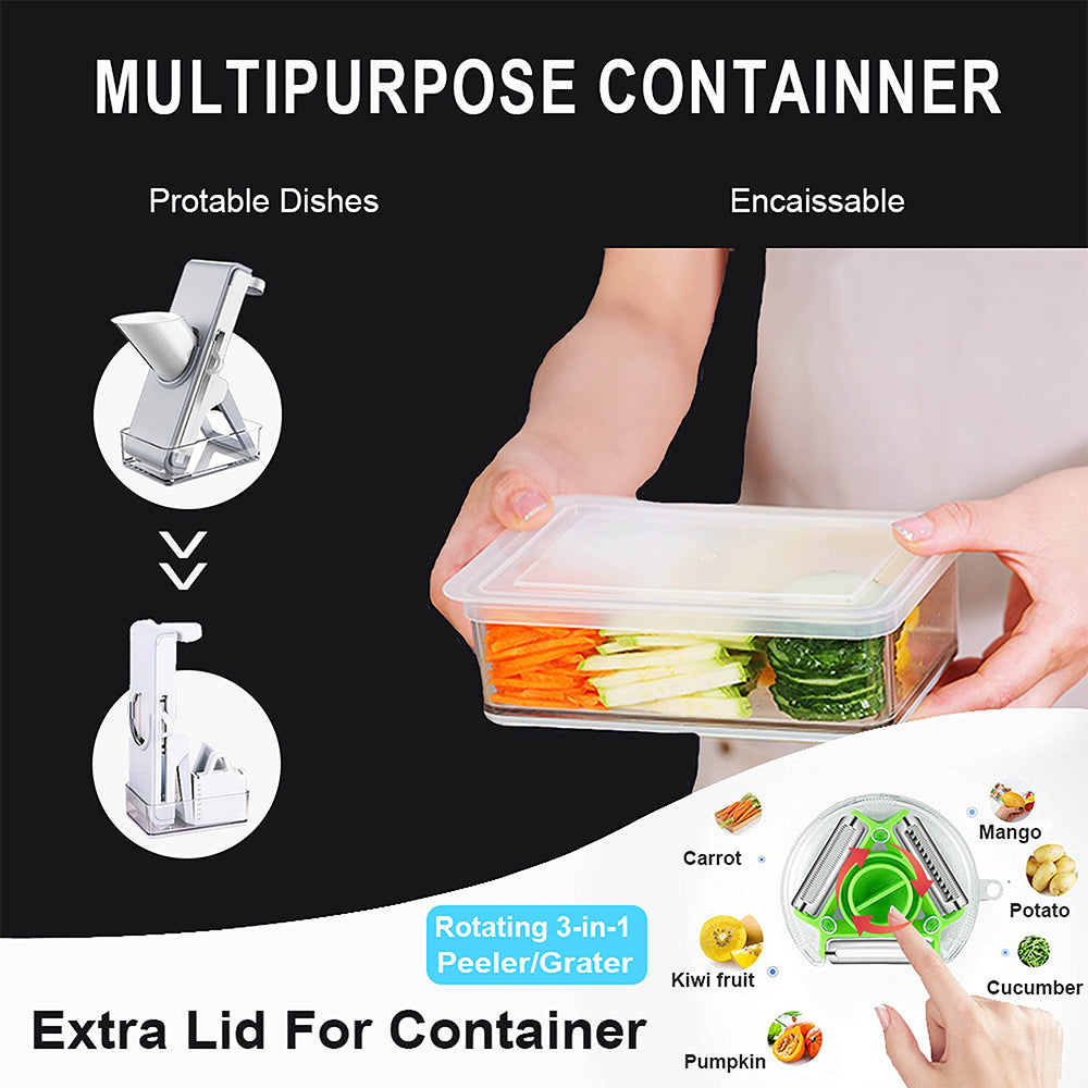 SliceMaster Pro™ — Adjustable Mandoline Food Slicer with Safety Guard