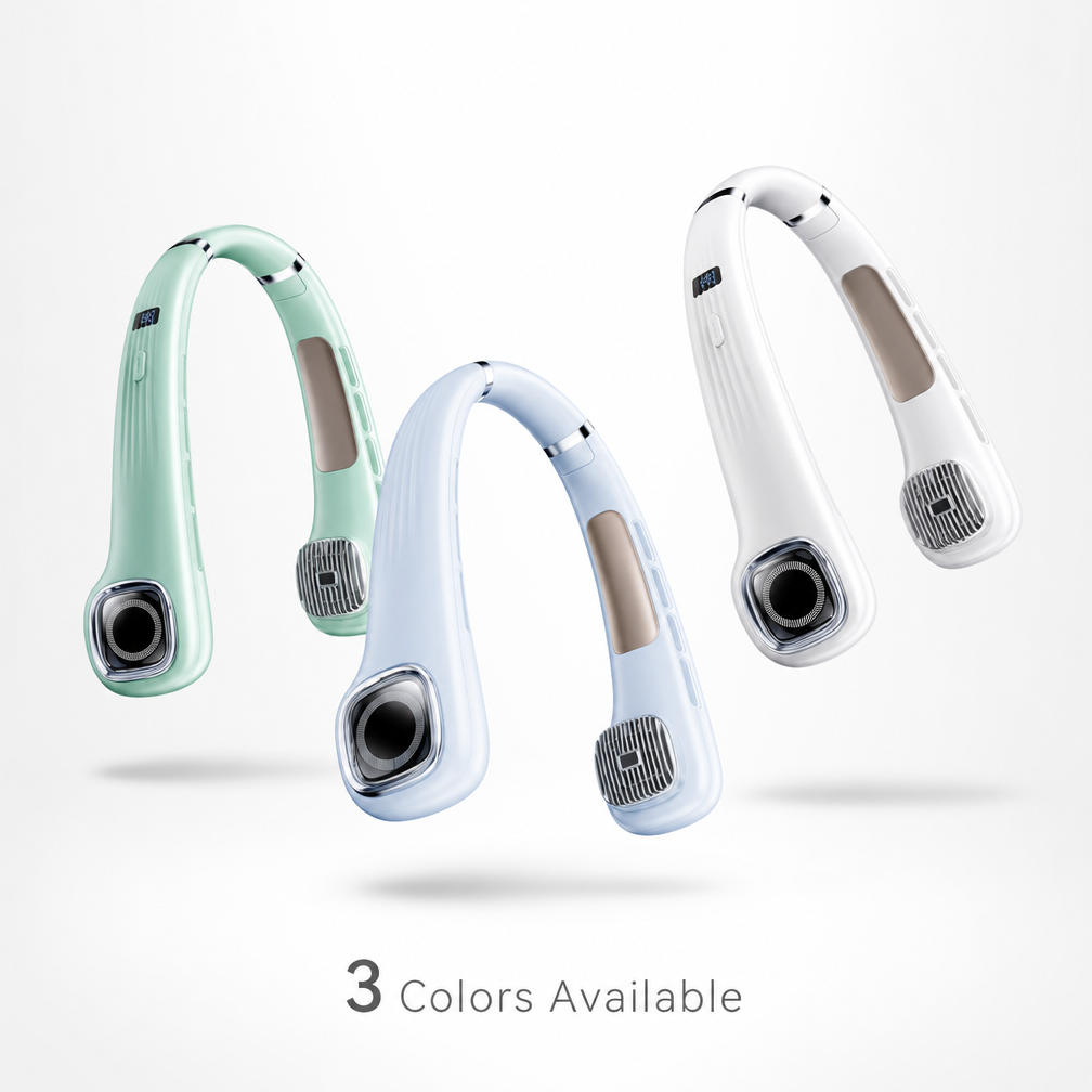 NeckBreeze™ — Hands-Free Portable Neck Fan with 3-Speed Cooling