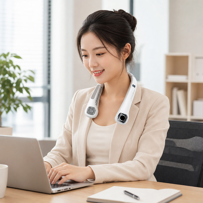 NeckBreeze™ — Hands-Free Portable Neck Fan with 3-Speed Cooling