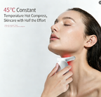 Anti-Wrinkle 4-in-1 EMS facial device - 45C constant heat compress mode on neck