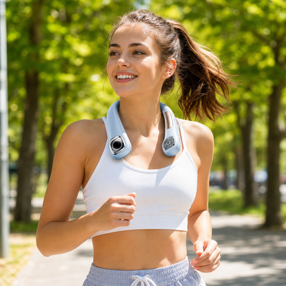 NeckBreeze™ — Hands-Free Portable Neck Fan with 3-Speed Cooling