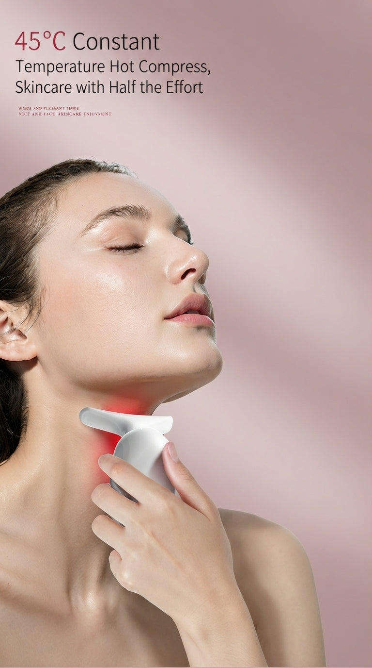 The AuraLift Pro handheld skincare device centered against a soft pink and mauve gradient background.
